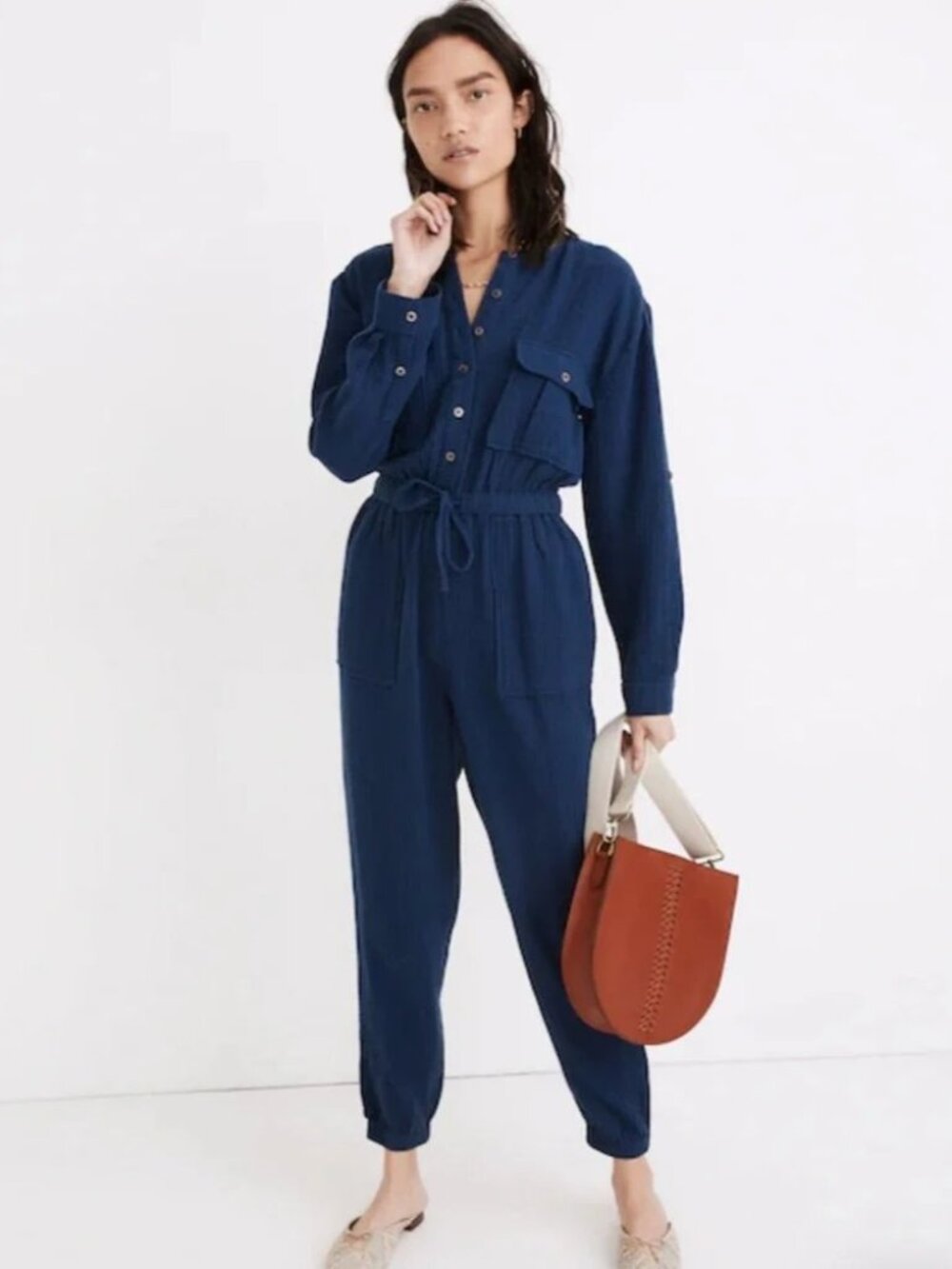 MADEWELL Lightspun Tapered Leg Jumpsuit Blue Size 4t